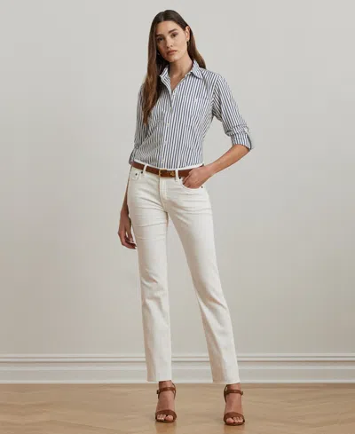 Ralph Lauren Mid-rise Straight Jean, Regular And Short Lengths In White