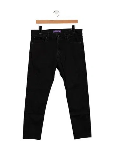 Pre-owned Ralph Lauren Mid-rise Straight Leg Jeans In Black