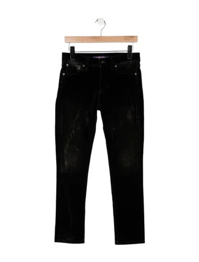 Pre-owned Ralph Lauren Mid-rise Straight Leg Jeans In Black