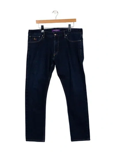 Pre-owned Ralph Lauren Mid-rise Straight Leg Jeans In Blue
