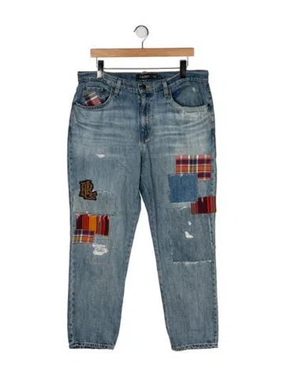 Pre-owned Ralph Lauren Mid-rise Straight Leg Jeans In Blue