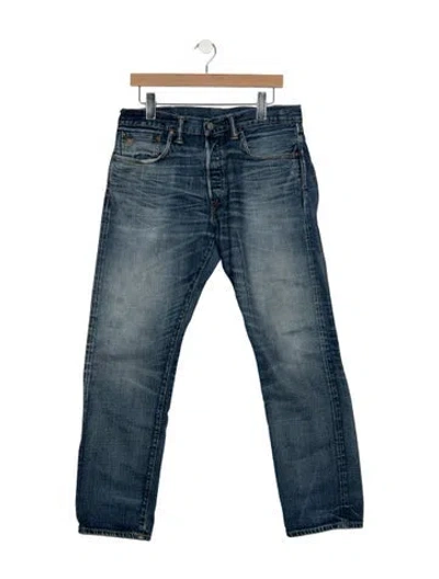 Pre-owned Ralph Lauren Mid-rise Straight Leg Jeans In Blue
