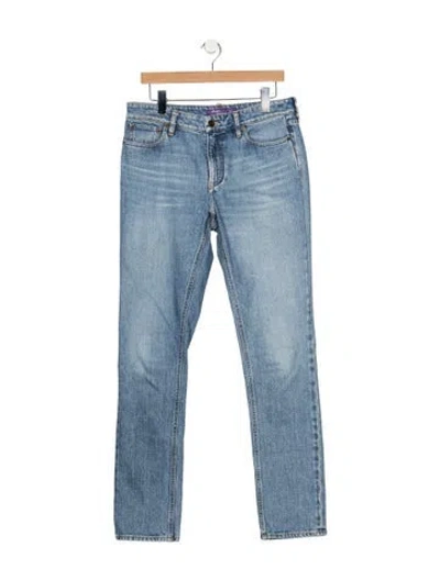 Pre-owned Ralph Lauren Mid-rise Straight Leg Jeans In Blue