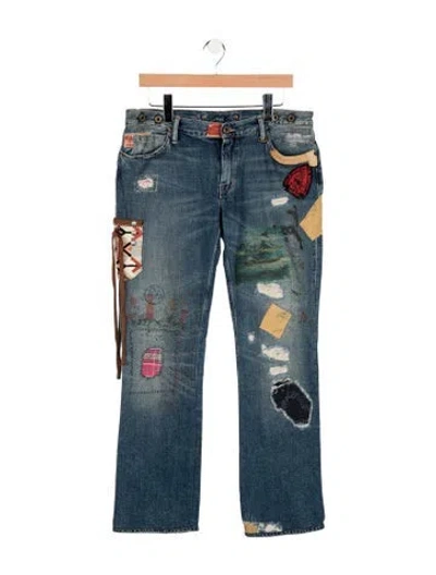 Pre-owned Ralph Lauren Mid-rise Straight Leg Jeans In Blue