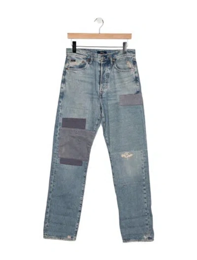 Pre-owned Ralph Lauren Mid-rise Straight Leg Jeans In Blue