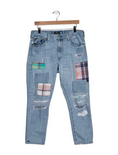 Pre-owned Ralph Lauren Mid-rise Straight Leg Jeans In Blue