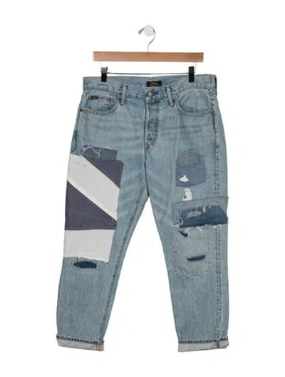 Pre-owned Ralph Lauren Mid-rise Straight Leg Jeans In Blue