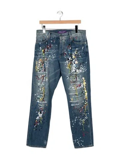 Pre-owned Ralph Lauren Mid-rise Straight Leg Jeans In Blue