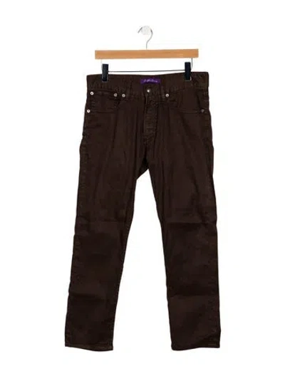 Pre-owned Ralph Lauren Mid-rise Straight Leg Jeans In Brown