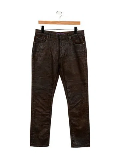 Pre-owned Ralph Lauren Mid-rise Straight Leg Jeans In Brown