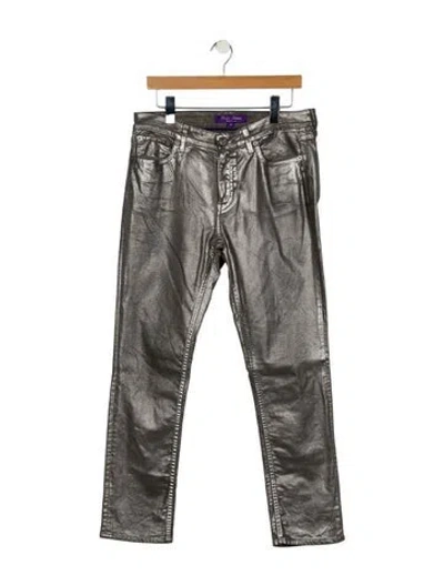 Pre-owned Ralph Lauren Mid-rise Straight Leg Jeans In Gray