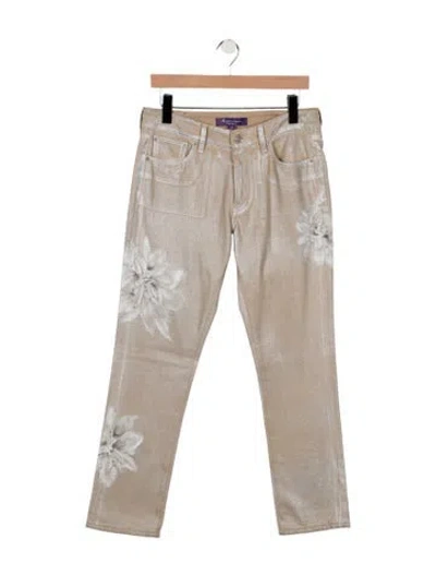 Pre-owned Ralph Lauren Mid-rise Straight Leg Jeans In Neutral