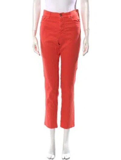 Pre-owned Ralph Lauren Mid-rise Straight Leg Jeans In Orange