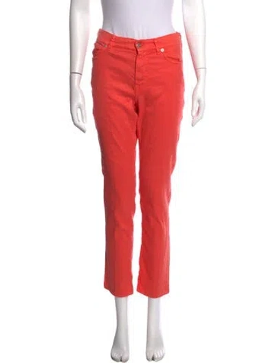 Pre-owned Ralph Lauren Mid-rise Straight Leg Jeans In Orange