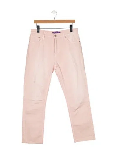 Pre-owned Ralph Lauren Mid-rise Straight Leg Jeans In Pink