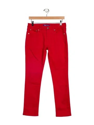 Pre-owned Ralph Lauren Mid-rise Straight Leg Jeans In Red