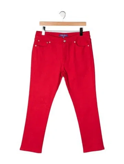 Pre-owned Ralph Lauren Mid-rise Straight Leg Jeans In Red