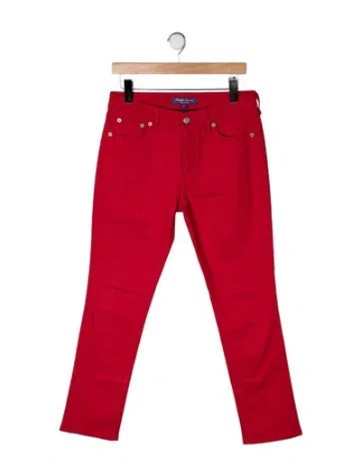 Pre-owned Ralph Lauren Mid-rise Straight Leg Jeans In Red