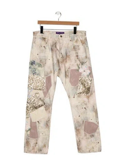 Pre-owned Ralph Lauren Mid-rise Straight Leg Jeans W/ Tags In Neutral