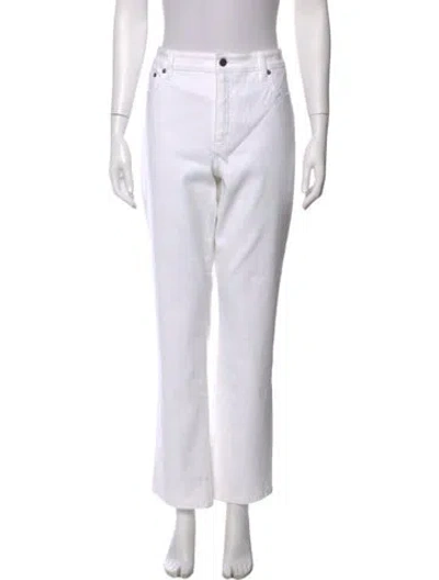Pre-owned Ralph Lauren Mid-rise Straight Leg Jeans In White