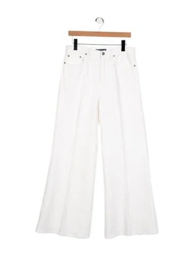 Pre-owned Ralph Lauren Mid-rise Straight Leg Jeans In White