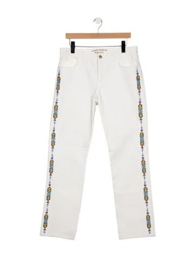 Pre-owned Ralph Lauren Mid-rise Straight Leg Jeans In White