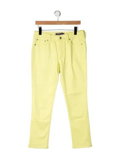 Pre-owned Ralph Lauren Mid-rise Straight Leg Jeans In Yellow