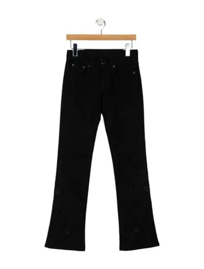 Pre-owned Ralph Lauren Mid-rise Wide Leg Jeans In Black