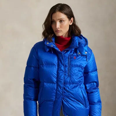 Polo Ralph Lauren Mid-weight Down Puffer Jacket In New Iris Blue In Multi