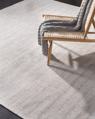Ralph Lauren Miles Silver Stripe Flat Weave Runner In Gray