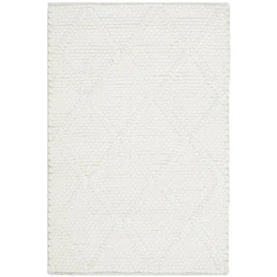 Ralph Lauren Millie Lauren  Hand Woven Wool, Bamboo Silk Solid Color Rug In Ivory
