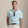 Ralph Lauren Mineral-dyed Terry Polo Shirt In Blue