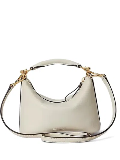 Ralph Lauren Blaike Mini Soft White Leather Shoulder Bag In Pattern