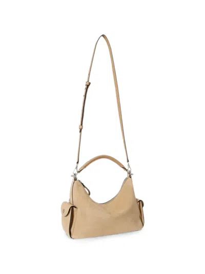 Ralph Lauren Mini Blaike Schultertasche Aus Wildleder In Blue