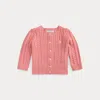 Ralph Lauren Babies'  Mini-cable Cotton Cardigan In Pink
