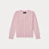 Ralph Lauren Kids' Mini-cable Cotton Cardigan In Pink