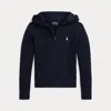 Polo Ralph Lauren Kids' Mini-cable Cotton Full-zip Hoodie In Black