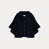 Ralph Lauren Mini-cable Cotton Hooded Poncho In Blue