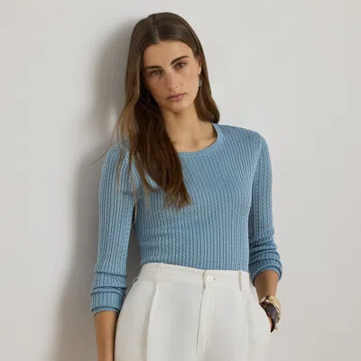 Ralph Lauren Mini-cable Crewneck Sweater In Gold