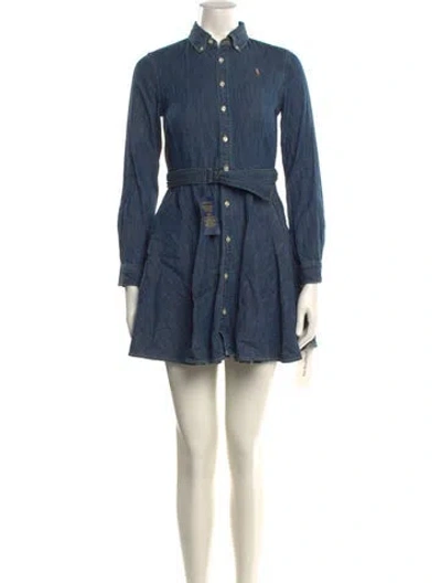 Pre-owned Ralph Lauren Kids' Mini Dress W/ Tags Girls W/ Tags In Blue