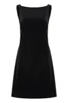 Ralph Lauren Mini Velvet Dress In Black