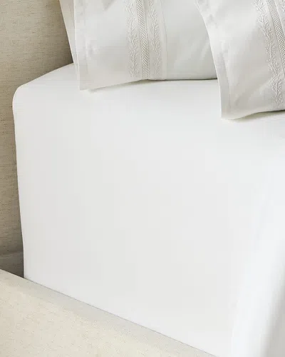 Ralph Lauren Miriah 200 Thread Count Percale Queen Fitted Sheet In White