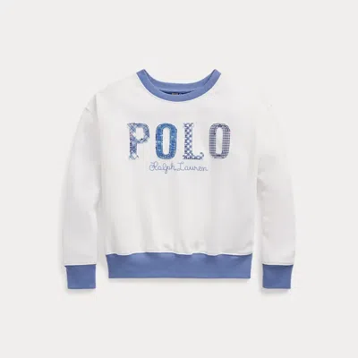 Polo Ralph Lauren Kids' Mixed-logo Fleece Sweatshirt In Deckwash White