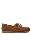 Ralph Lauren Moccasin-style Brown Leather Shoes In Brown