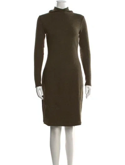 Pre-owned Ralph Lauren Mock Neck Knee-length Dress In Green