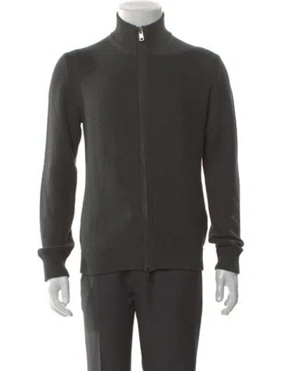 Pre-owned Ralph Lauren Mock Neck Long Sleeve Cardigan In Gray