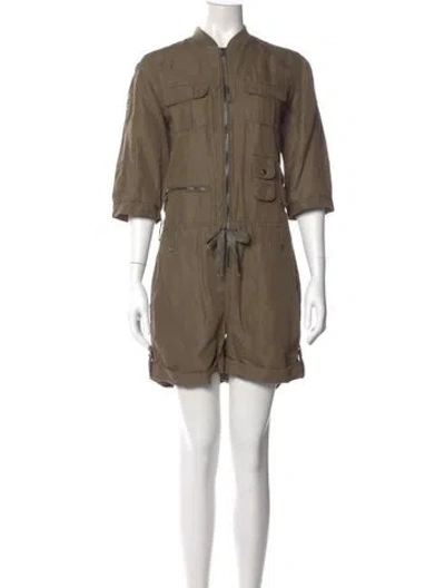 Pre-owned Ralph Lauren Mock Neck Romper In Green