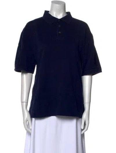 Pre-owned Ralph Lauren Mock Neck Short Sleeve Polo In Blue