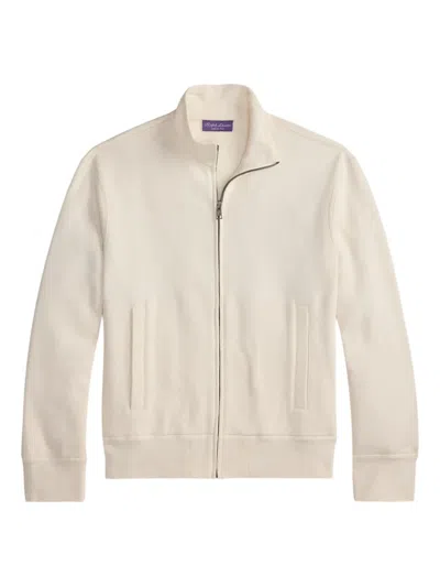 Ralph Lauren Mock-neck Zip-front Cardigan In Neutral