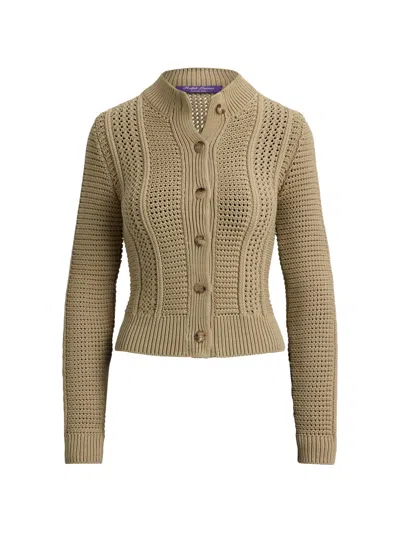Ralph Lauren Mock-neck Cardigan In Brown